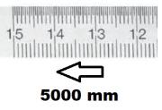 HORIZONTAL FLEXIBLE RULE CLASS II RIGHT TO LEFT 5000 MM SECTION 18x0,5 MM<BR>REF : RGH96-D25M0C050